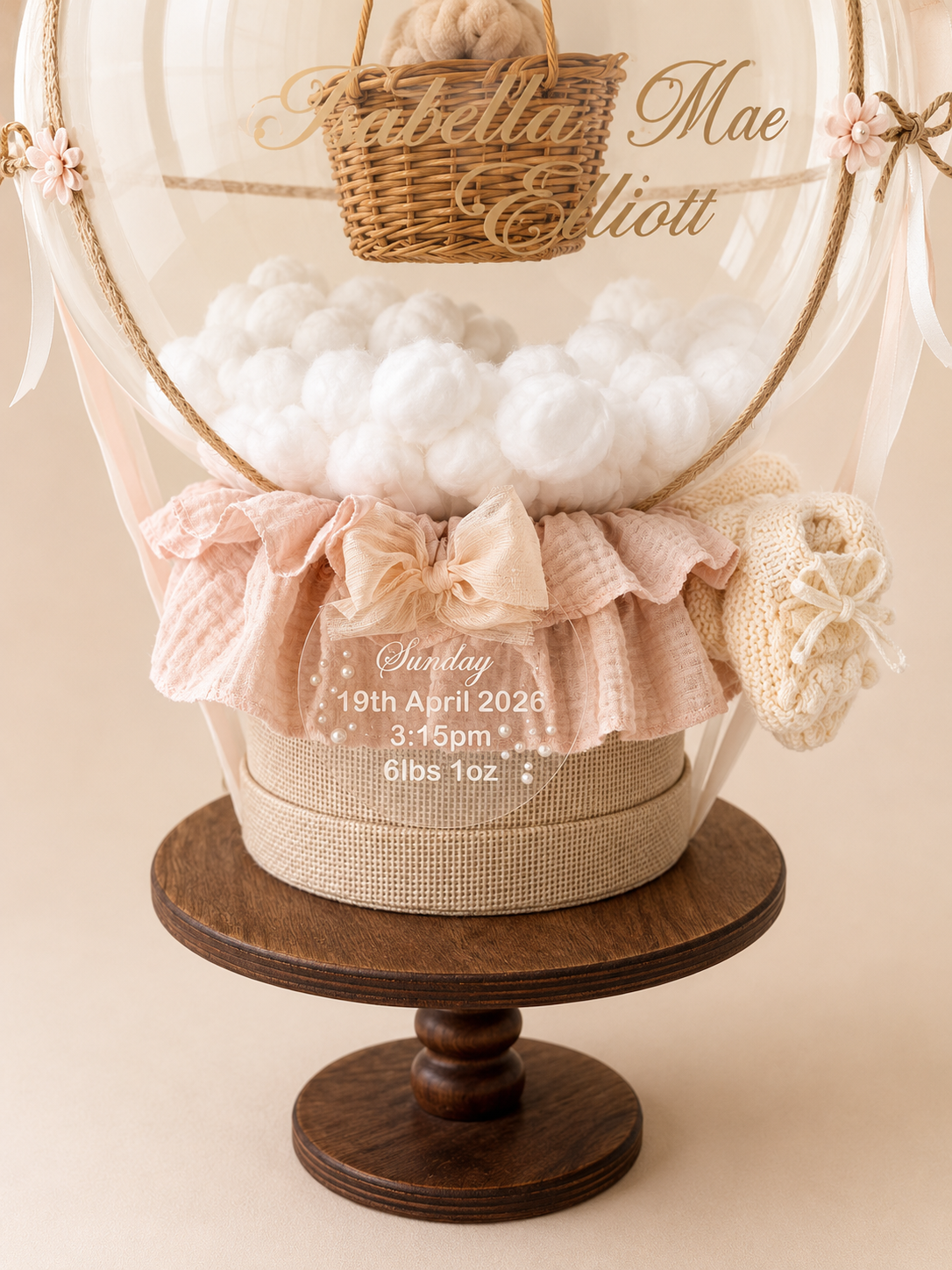 'Blush Bear in Flight' Bubble