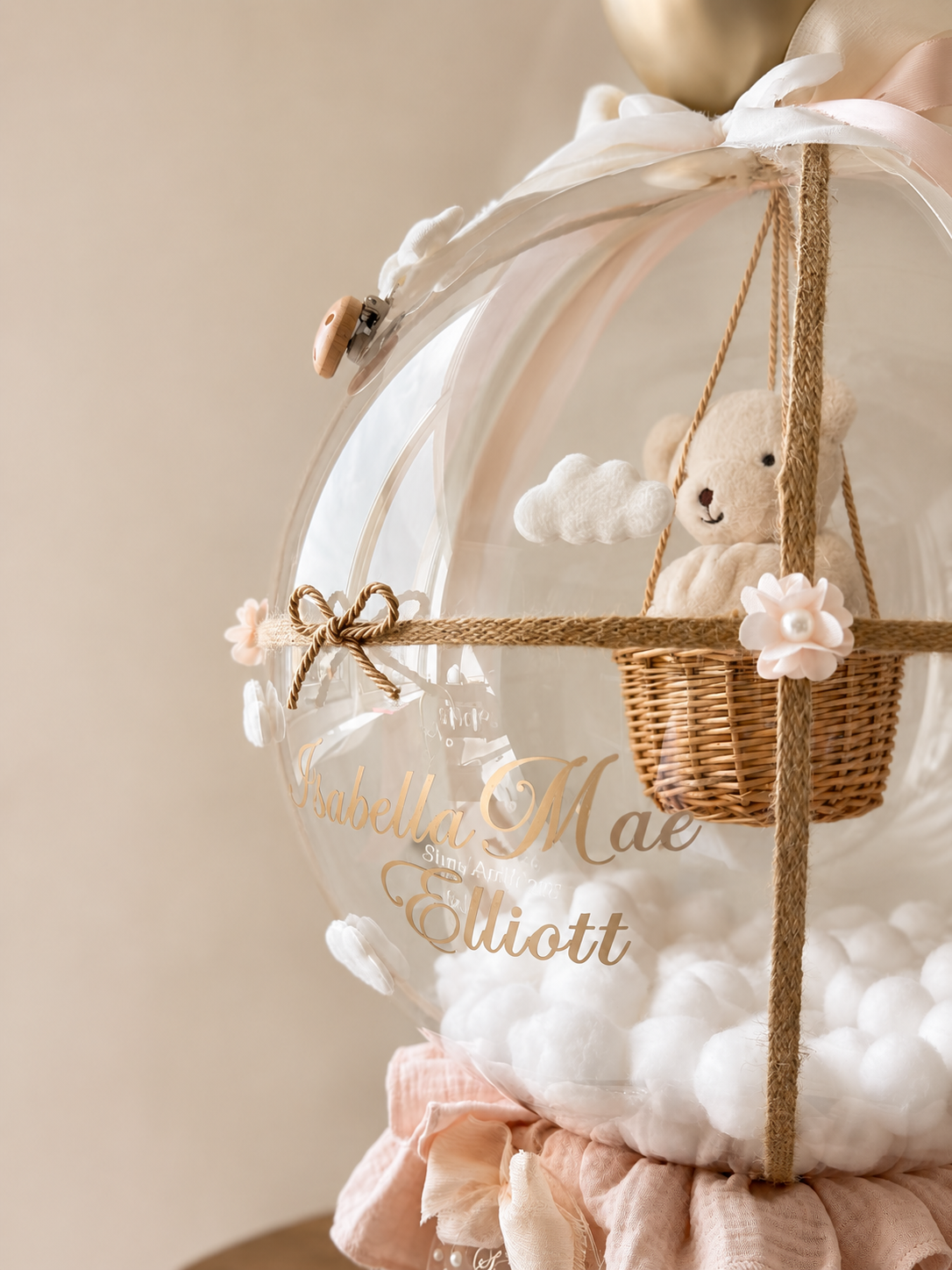 'Blush Bear in Flight' Bubble